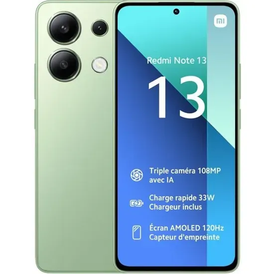 SMARTPHONE XIAOMI REDMI NOTE 13 8GO 128GO – VERT MENTHE