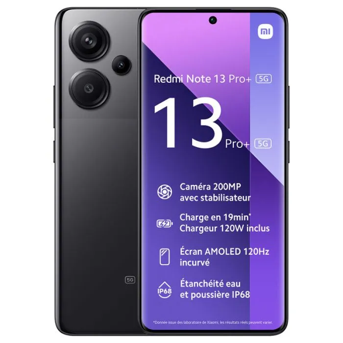 Smartphone XIAOMI Redmi Note 13 Pro+ 5G 8Go 256Go - Noir